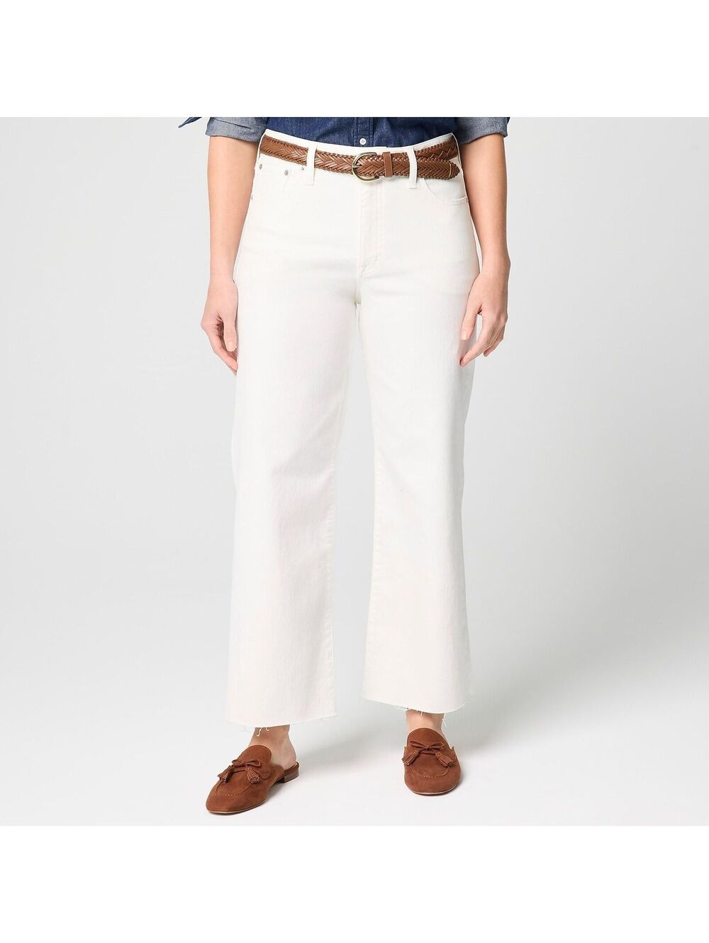 NWT J Crew Factory Curvy Wide-Leg Cropped Jean in All-Day Stretch Size 31 Tall